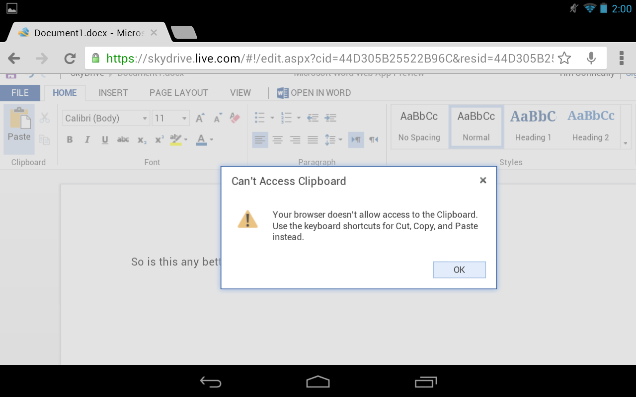 Not Supported features on Nexus 7