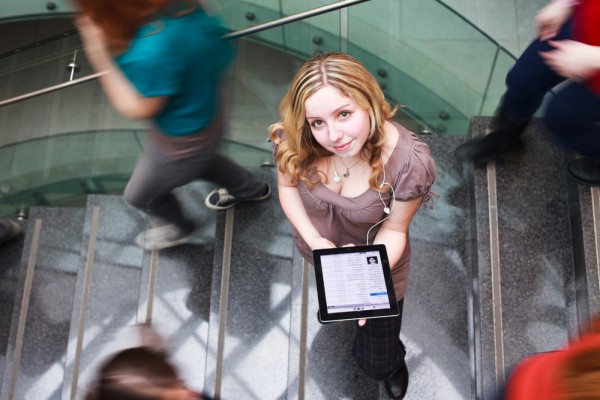 student with tablet