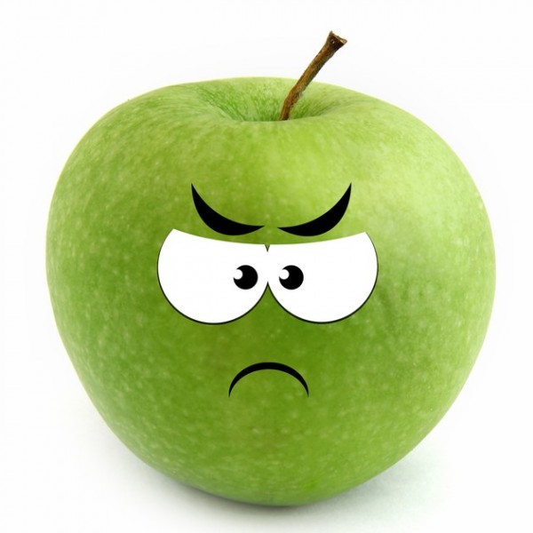 angry mad unhappy frown apple