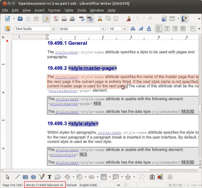 LibreOffice 3.6 Writer