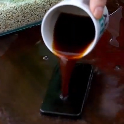 iPhone 5 coffee spill