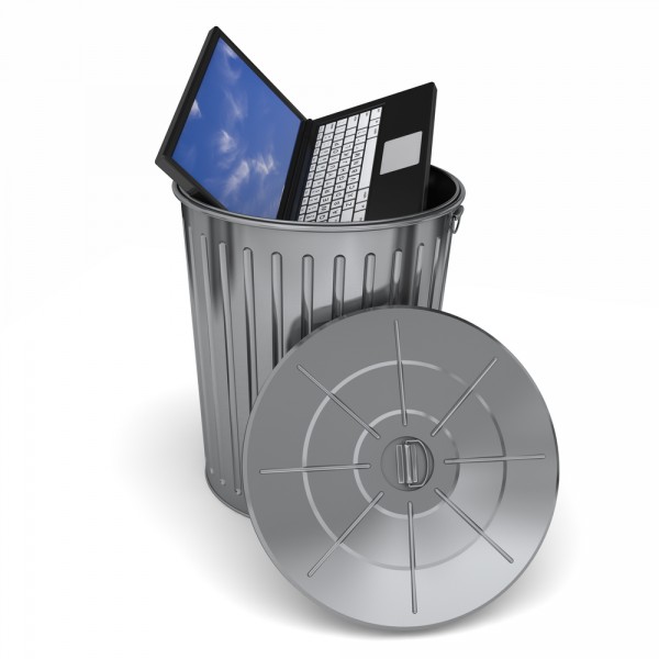 laptop trash garbage