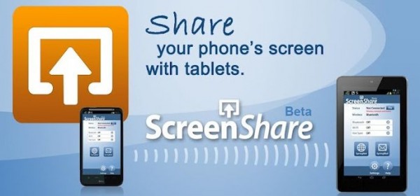 android screenshare tablet to tablet