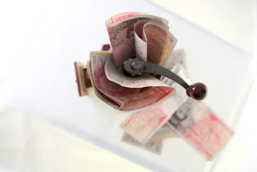 grinder british pound money cash