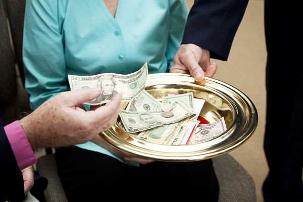 church money collection plate