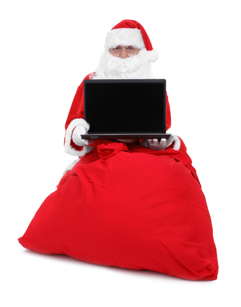 santa claus laptop bag gifts christmas holiday notebook sale savings