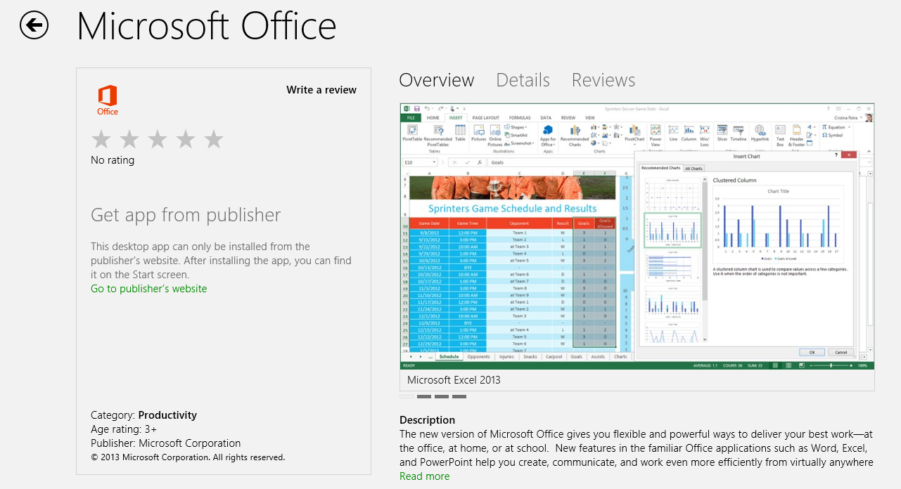 Office in Windows Store