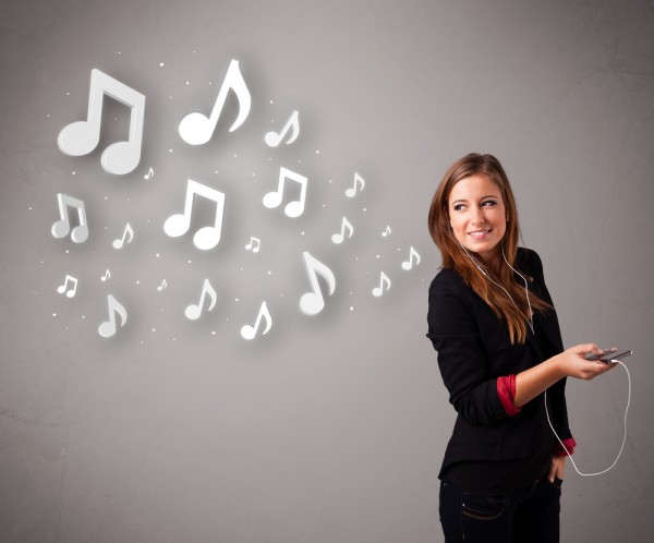 Girl listening to music