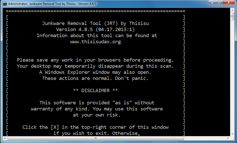 Eliminate adware with the Junkware Removal Tool