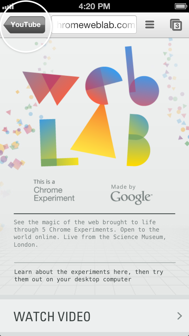 Chrome iOS app integration