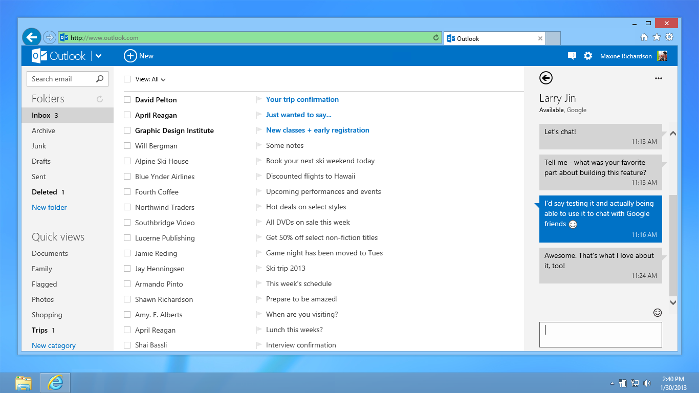 Microsoft announces change to Outlook.com messaging history