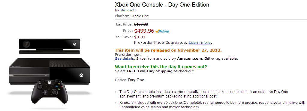 Xbox one best sale next day shipping