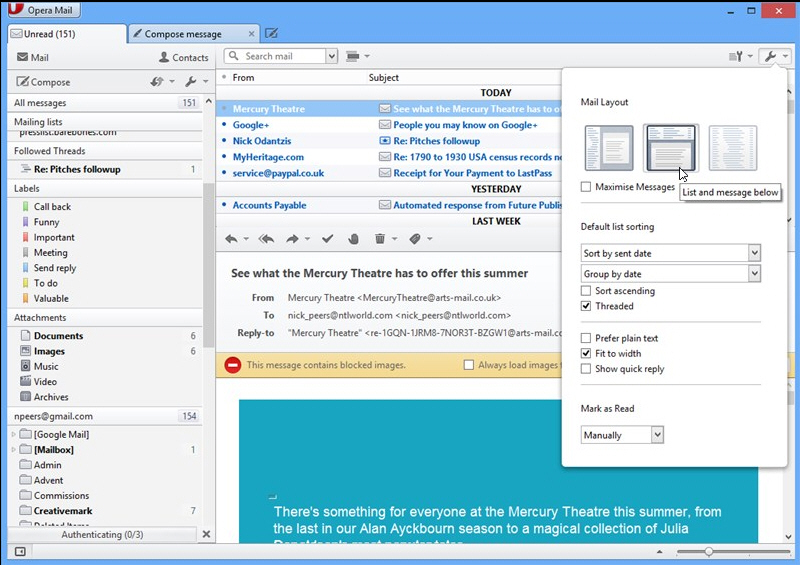 opera mail for linux