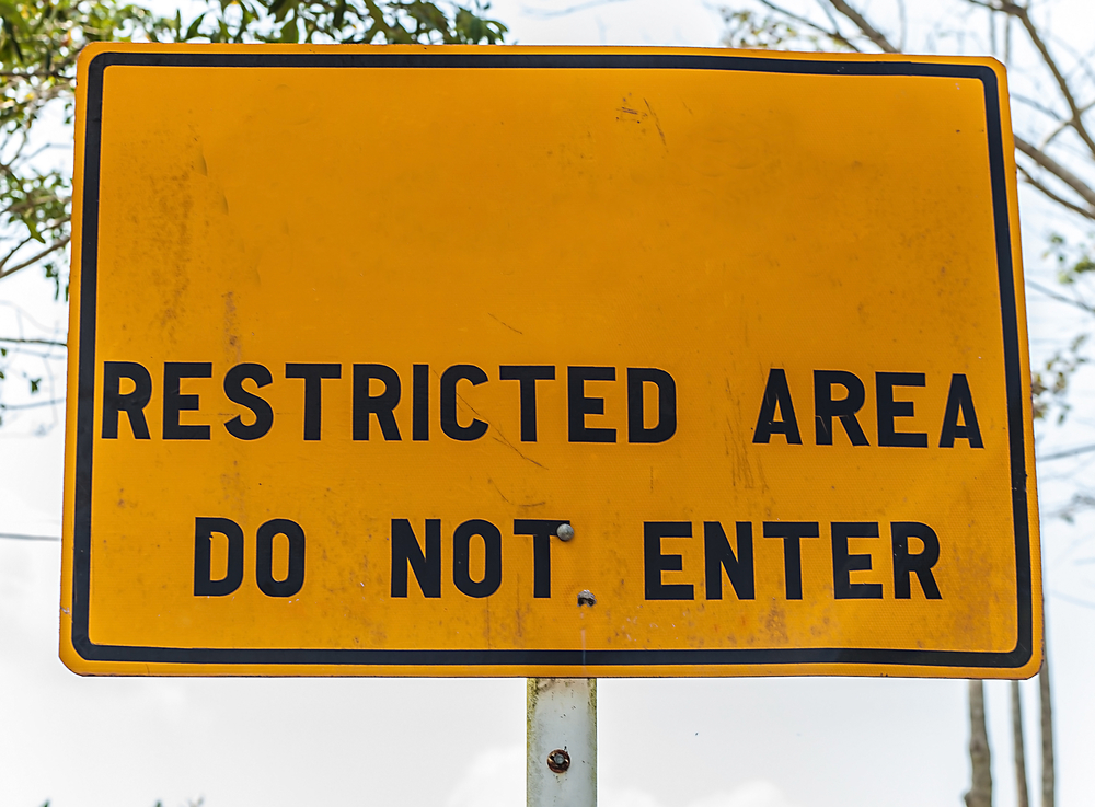 restricted area sign