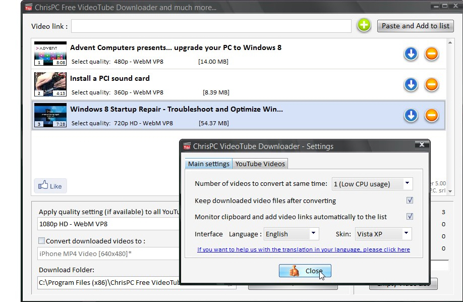 instal the new for windows ChrisPC VideoTube Downloader Pro 14.23.1025