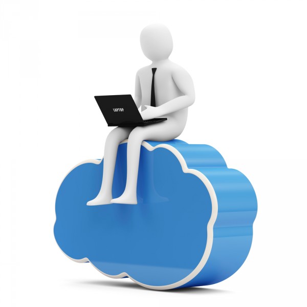 Businessman on cloud