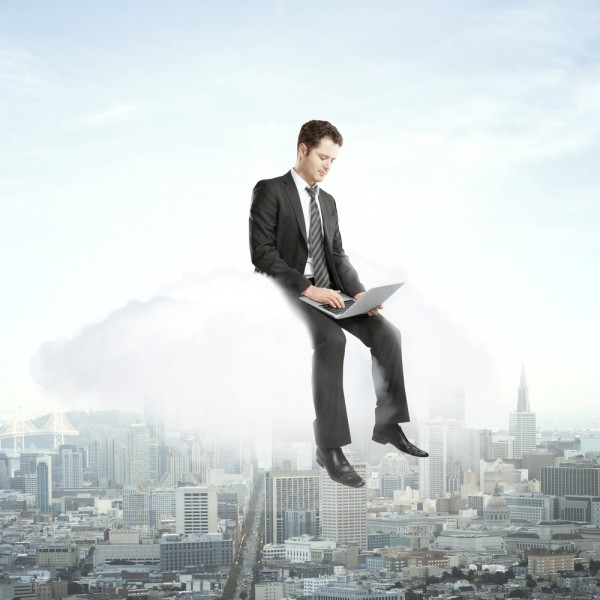 businessman on cloud