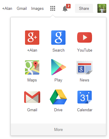 chrome dropdown menu