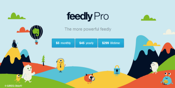 Feedly Pro's $299 lifetime subscription