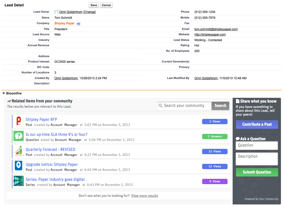 Bloomfire SalesForce Integration
