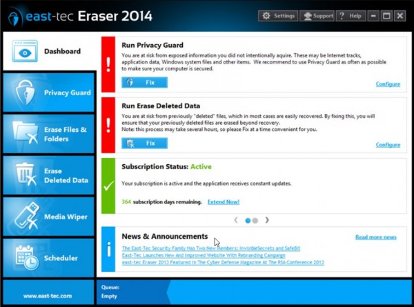 East-Tec Eraser 2014 comes with full Windows 8 support, revamped interface