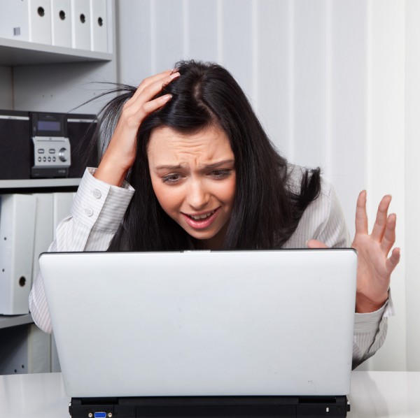 woman laptop woes