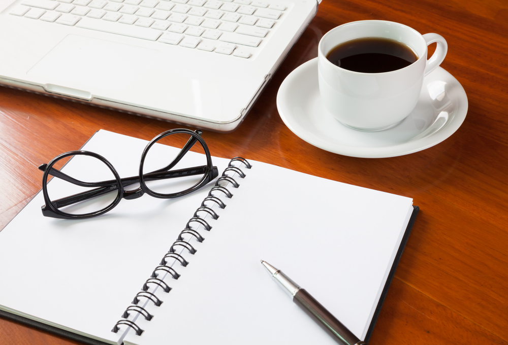 To-Do list laptop coffee