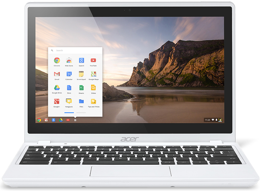 Acer C720 Chromebook white touch forward