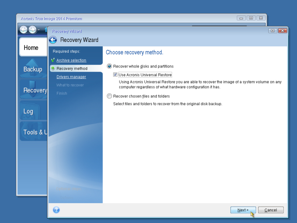 can acronis true image sync files to a usb drive