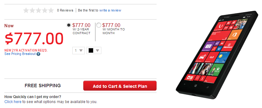 Nokia Lumia Icon 929 Verizon site
