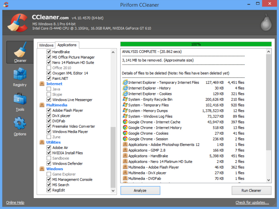 How to use ccleaner for windows xp