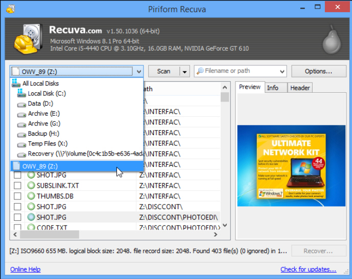 recuva software for windows 10