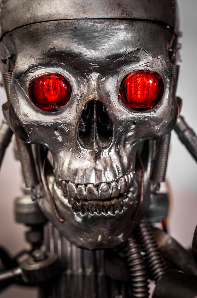 Machine Skull Red Eyes