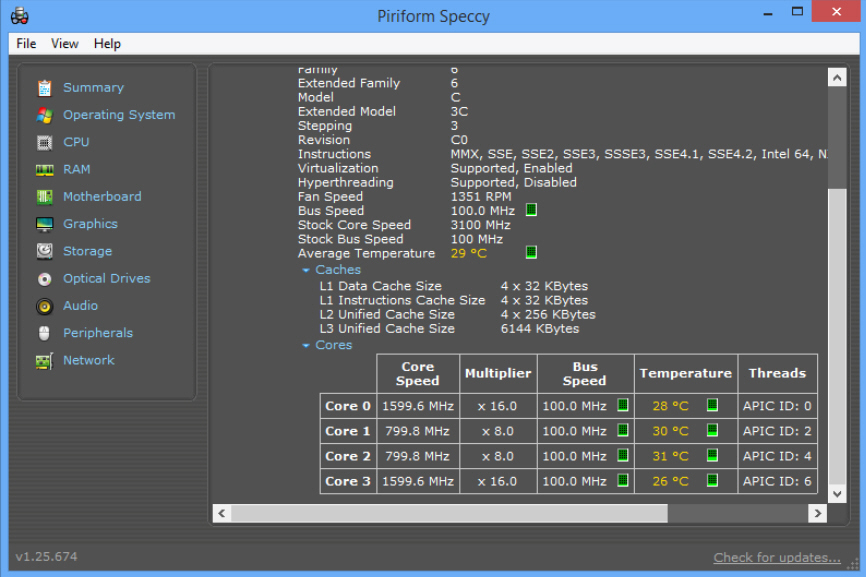 does piriform speccy show piriform