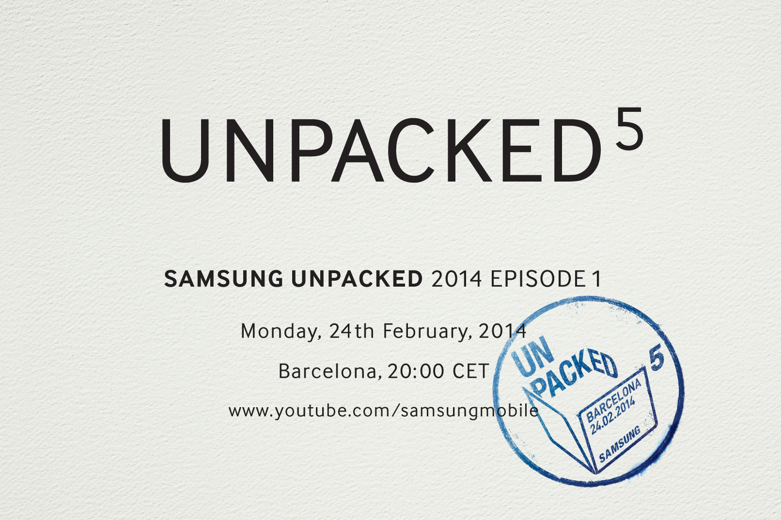 Samsung Unpacked Episode 1 Invitation 2014