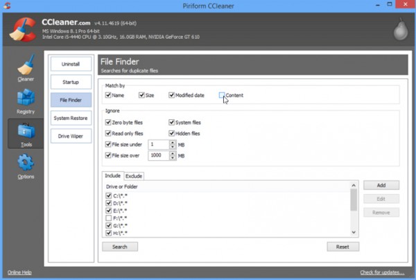 ccleaner duplicate finder file encoding
