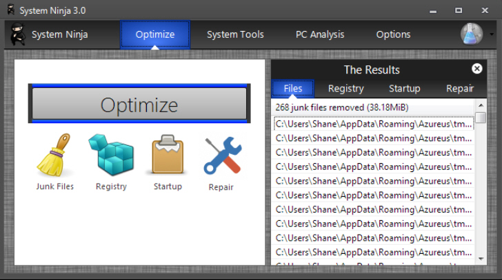 System Ninja: Free system optimization software for Windows PC