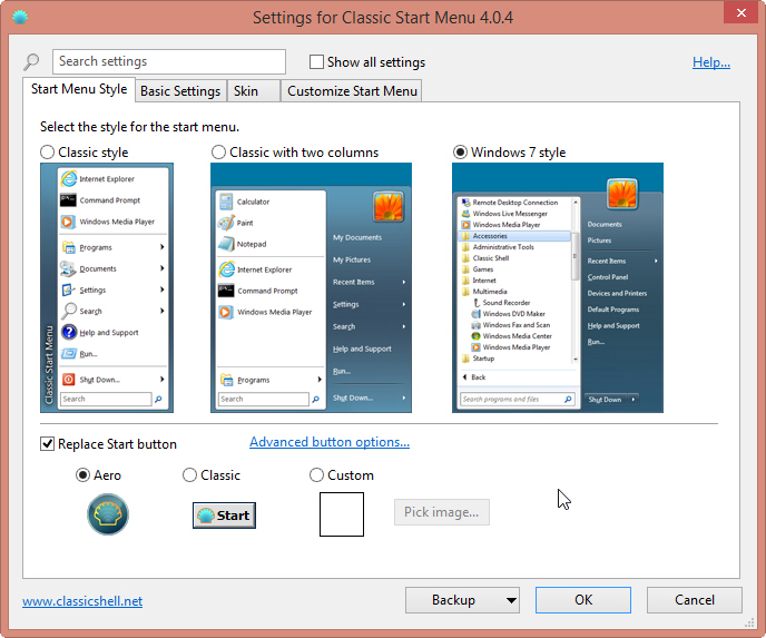 how to enable classic start menu on win 8.1