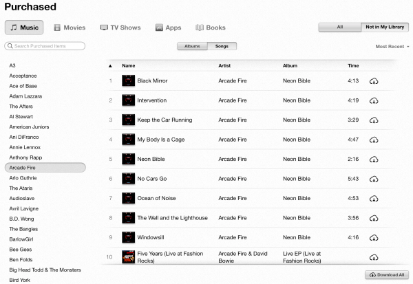 itunes download purchased music