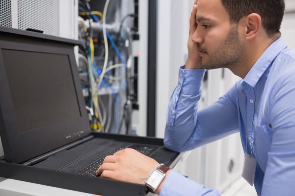 Technician with laptop