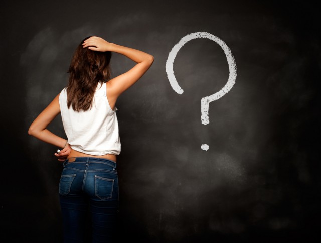 Why Confused Question Mark Woman Wall Puzzled