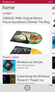 Windows Reading List Windows Phone 8.1