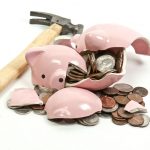 Broken piggy bank