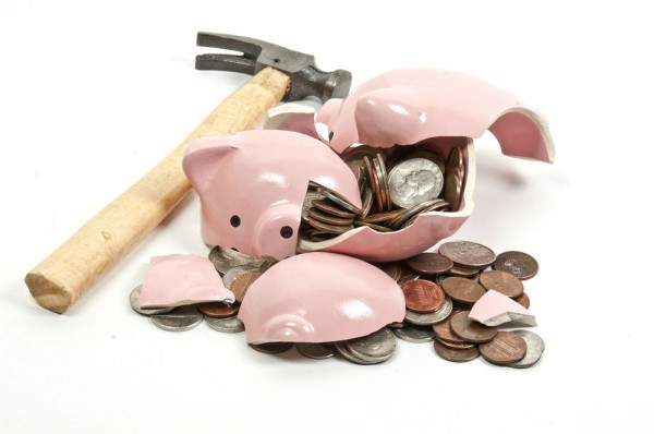 Broken piggy bank