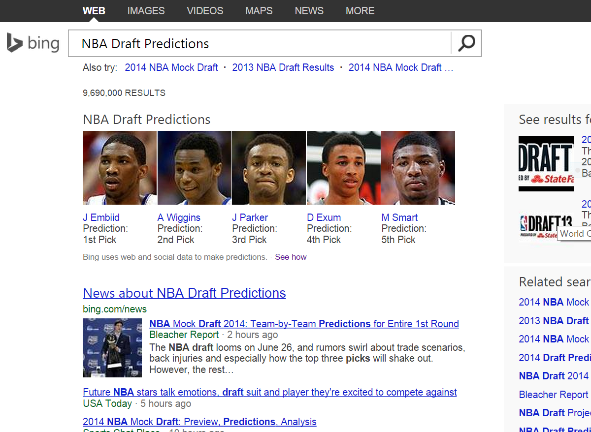 Microsoft claims Bing can predict the NBA Draft -- do you agree with ...