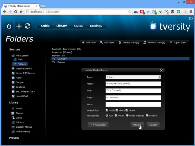 universal media server and roku