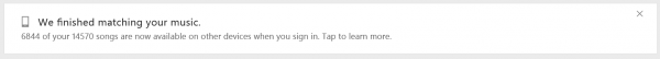 Xbox Music Match Message