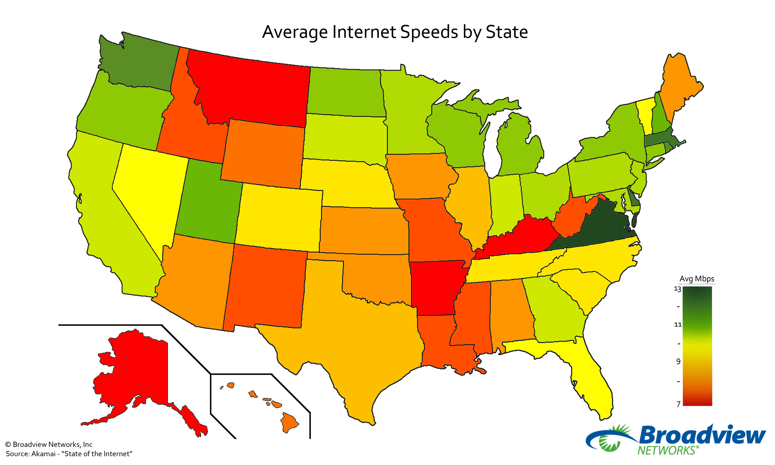 Average US internet speeds -- how does your state compare?