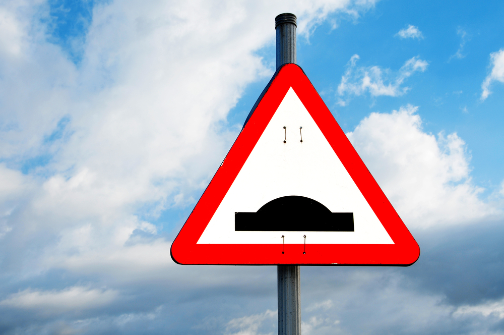 Speed Bump Sky Warning Sign