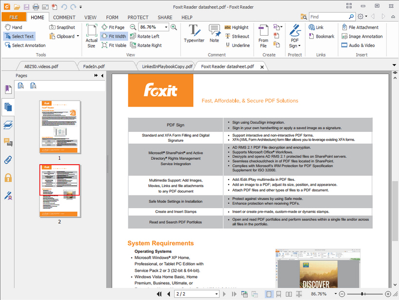 foxit reader pro features